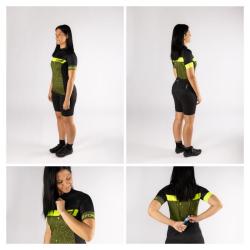 Force SPRAY LADY army-fluo dámský cyklodres - kr. rukáv POUZE XS (VÝPRODEJ)