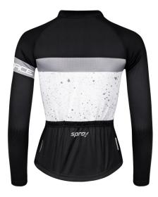 Force SPRAY LADY bílo-černý cyklodres - dl. rukáv + Force REFLEX LINE LADY černo-růžové cyklokalhoty