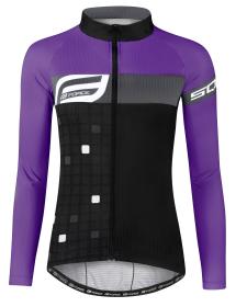 Force SQUARE černo-fialový dámský cyklistický dres - dl. rukáv Force SQUARE černo-fialový dámský cyklistický dres - dl. rukáv