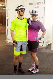 Force STORM šedo-fluo cyklokraťasy s odnímatelnou vložkou