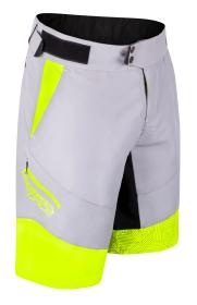Force STORM šedo-fluo cyklokraťasy s odnímatelnou vložkou