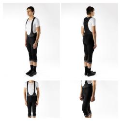 Force STORY čierne 3/4 cyklo nohavice s šrákmi a vložkou