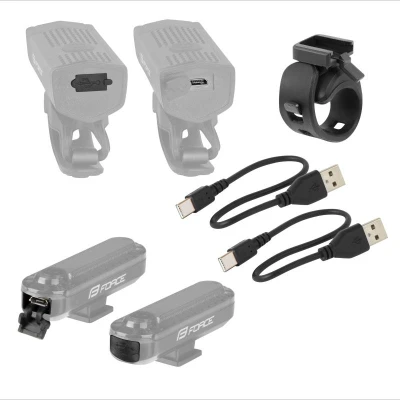 Force DOT USB predná+zadná sada svetiel