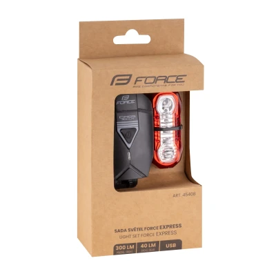FORCE EXPRESS USB přední+zadní sada světel