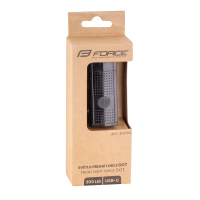 Force Světlo přední DOT 300LM USB, černé