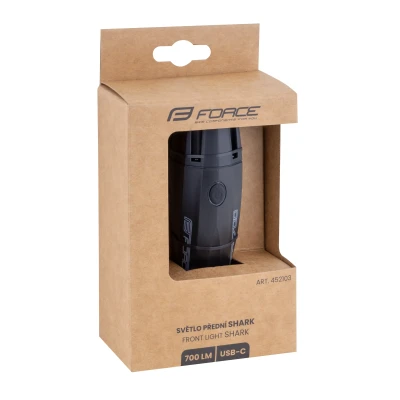 Force Světlo přední SHARK 700LM USB, černé