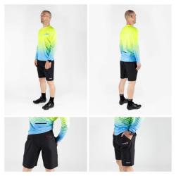Force SWAY černý cyklodres - kr. rukáv + Force BLADE MTB černé cyklokraťasy