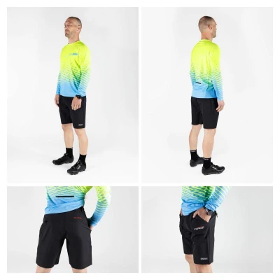 Force SWAY fluo cyklodres - kr. rukáv + Force BLADE MTB černé cyklokraťasy