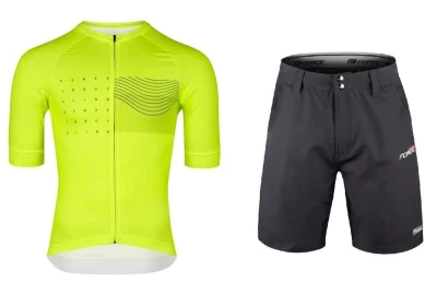 Force SWAY fluo cyklodres - kr. rukáv + Force BLADE MTB černé cyklokraťasy Force SWAY fluo cyklodres - kr. rukáv + Force BLADE MTB černé cyklokraťasy