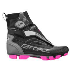 Force MTB ICE21 LADY čierno-ružové dámske zimné tretry + šál Force
