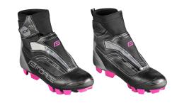 Force MTB ICE21 LADY černo-růžové dámské zimní tretry + šátek Force