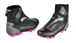 Force MTB ICE21 LADY černo-růžové dámské zimní tretry + šátek Force