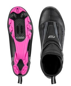 Force MTB ICE21 LADY černo-růžové dámské zimní tretry + šátek Force