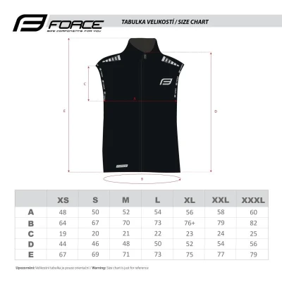 Force V48 černá cyklo vesta neprofuk POUZE S (VÝPRODEJ)