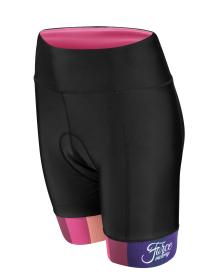 Force VICTORY černo-růžové dámské cyklokraťasy do pasu s vložkou