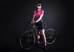 Force VICTORY černo-růžové dámské cyklokraťasy do pasu s vložkou