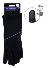 Force VISION černé softshell cyklistické rukavice