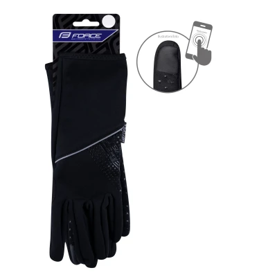 Force VISION černé softshell cyklistické rukavice