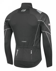 Force X70 šedo-černá cyklistická bunda + Force Z70 SOFTSHELL cyklokalhoty