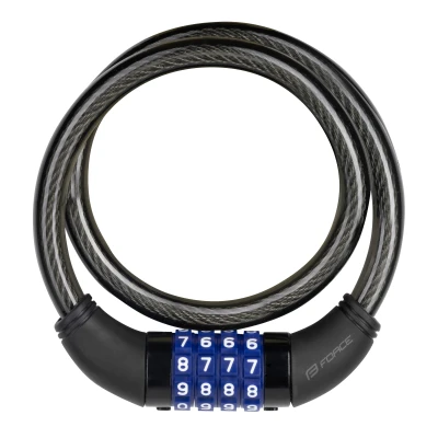 Force Zámek L12/650mm, kódový, bez držáku, černý Force Zámek L12/650mm, kódový, bez držáku, černý