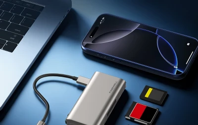 Freewell Pro Card Reader Plus a Pro SSD Link Champagne Gold sada čtečky paměťových karet a SSD adaptéru