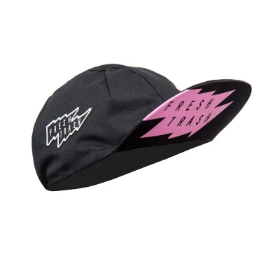 Fresh Trash FT MEN'S CYCLING CAP LARGE FLAT TRUE BLACK cyklistická kšiltovka