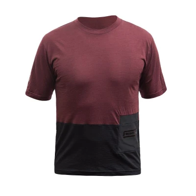 Fresh Trash Men's Lite Merino Pocket Jersey Merlot Red/black pánsky cyklistický dres