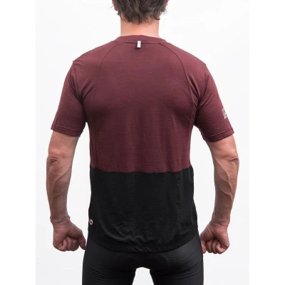 Fresh Trash Men[39]s Lite Merino Pocket Jersey Merlot Red/black pánsky cyklistický dres
