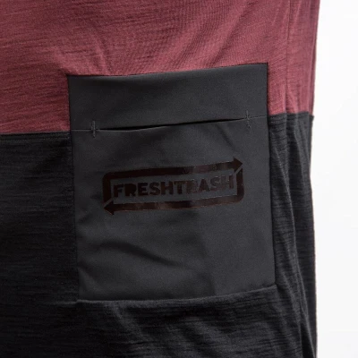 Fresh Trash Men[39]s Lite Merino Pocket Jersey Merlot Red/black pánsky cyklistický dres