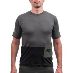 Fresh Trash Men[39]s Lite Merino Pocket Jersey Olive Green/black pánský cyklodres