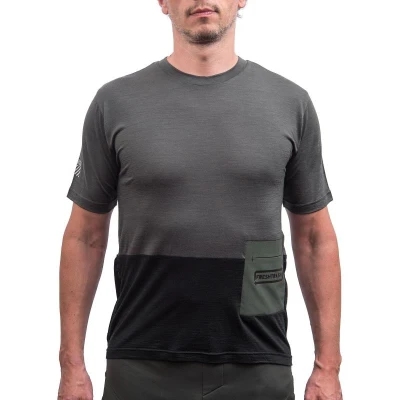 Fresh Trash Men[39]s Lite Merino Pocket Jersey Olive Green/black pánsky cyklistický dres