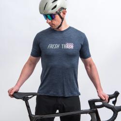 Fresh Trash Men[39]s Merino Tencel Logo 2.0 Tee Blue pánské triko