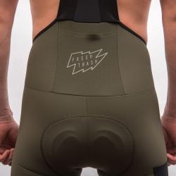 Fresh Trash Men[39]s Signature Bib Shorts Evo Olive Green pánské cyklošortky