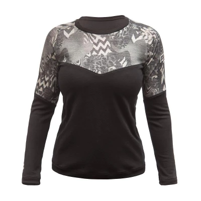 Fresh Trash FT WOMEN'S ESCAPE MERINO LONG SLEEVE TEE BLACK/ZEBRA dámské tričko Fresh Trash FT WOMEN'S ESCAPE MERINO LONG SLEEVE TEE BLACK/ZEBRA dámské tričko