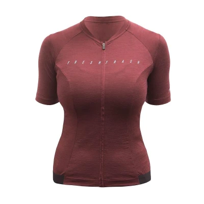 Fresh Trash Women's Lite Merino Jersey Merlot Red dámsky cyklodres Fresh Trash Women's Lite Merino Jersey Merlot Red dámsky cyklodres