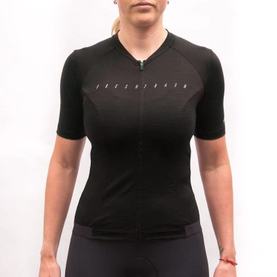 Fresh Trash WOMEN[39]S LITE MERINO JERSEY TRUE BLACK dámský cyklodres