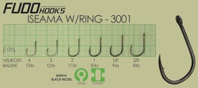Fudo Hooks Iseama vel. 1/0 rybářský háček (bal. 9 ks)