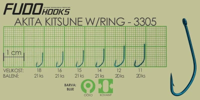 Fudo Hooks Kitsune Ring vel. 16 (bal. 21 ks) rybářský háček