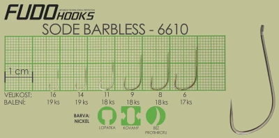 Fudo Hooks Sode Brl vel. 8 (bal. 18 ks) rybářský háček