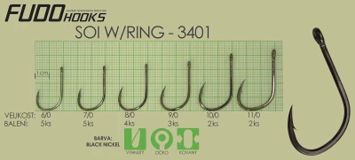 Fudo Hooks Soi Ring vel. 10/0 (bal. 2 ks) rybářský háček