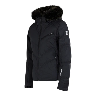 Fundango Elyra Fur Padded Jacket-905- black embossed dámská lyžařská bunda