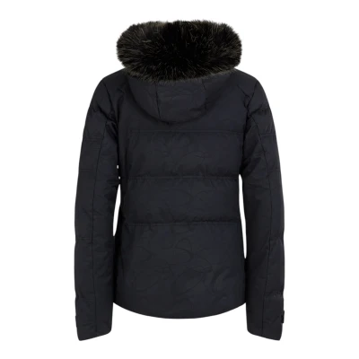 Fundango Elyra Fur Padded Jacket-905- black embossed dámská lyžařská bunda