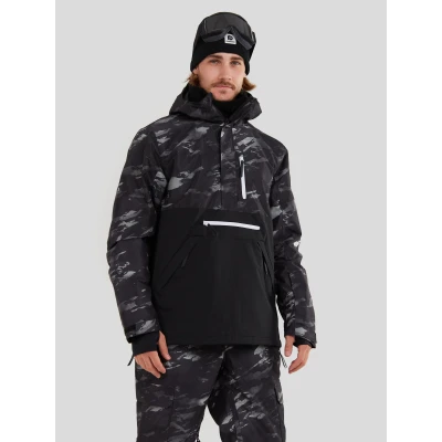 Fundango Tilbury Logo Anorak-893-black camouflage pánský lyžařský anorak