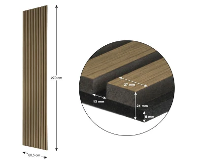 G21 Akustický panel 270x60,5x2,1 cm, teak