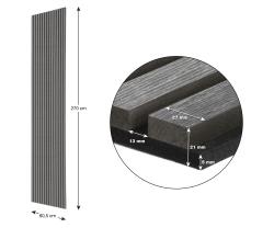 G21 Akustický panel 270x60,5x2,1 cm, tmavě šedý dub