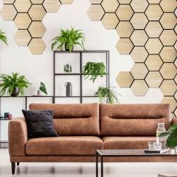 G21 Akustický panel 81,5x66,5x2,1 cm plástev, přírodní dub