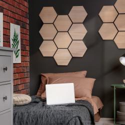 G21 Akustický panel 81,5x66,5x2,1 cm plástev, přírodní dub