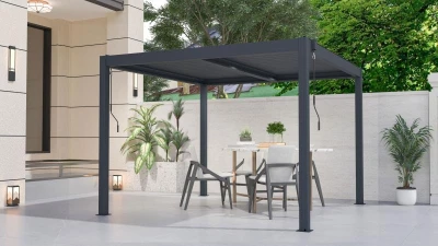 G21 Bioklimatická pergola Austin 3x3 m, antracitová hliníková