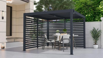 G21 Bioklimatická pergola Austin 3x3 m, antracitová hliníková