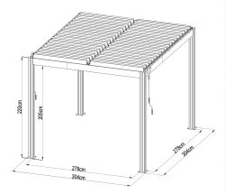 G21 Bioklimatická pergola Austin 3x3 m, antracitová hliníková